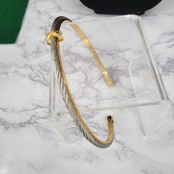 Vintage Two Tone Gold and Silver Choker Necklace - Picture 10 of 15